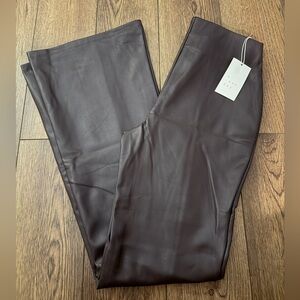 Faux leather brown bootcut / flare pants